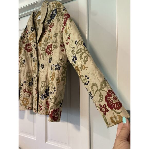 ALFRED DUNNER Tapestry Blazer Jacket Women's 20 Button Up Floral Notch Feminine - Picture 5 of 13